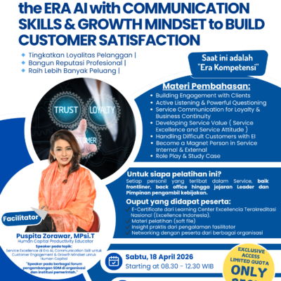 Pelatihan Online by Zoom Mastering Service Excellence in the Era AI with Communication Skills & Growth Mindset to Build Customer Satisfaction